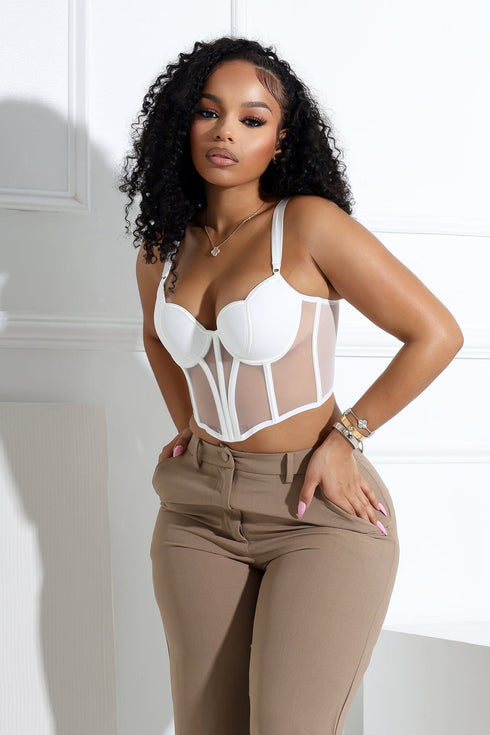 Delicate Love Mesh Boned Bustier
